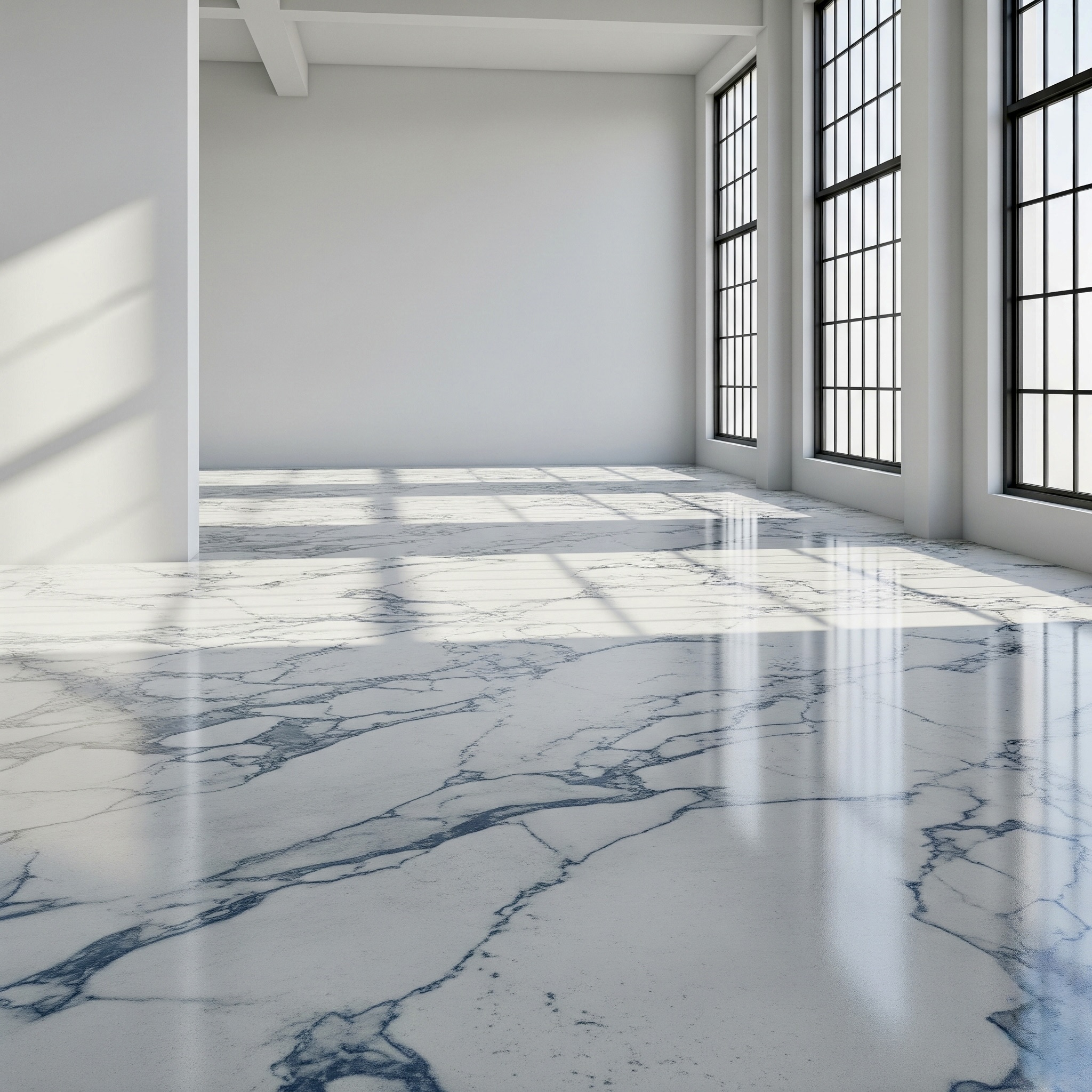 Stunning garage floor coating with decorative flakes and professional finish