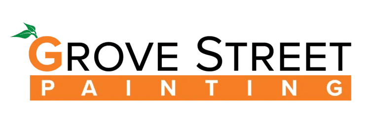 Grove Street Painting logo featuring green bird and orange accent